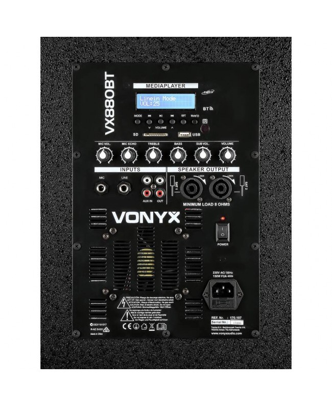 Vonyx VX880BT 2.1 Act.System 15sub+2 top Komplette PA-Systeme