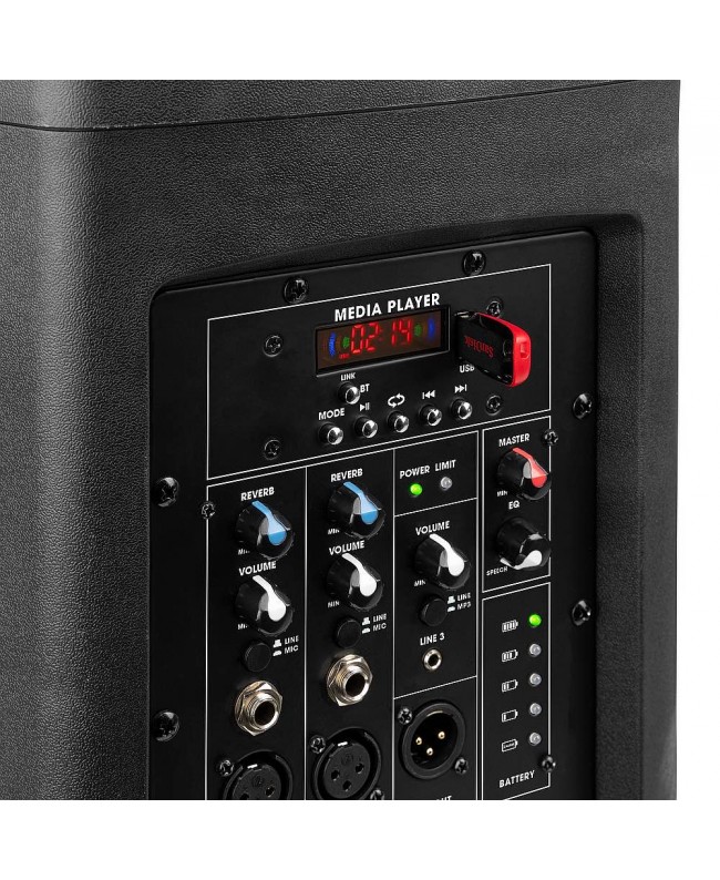 Vonyx VX808B Column Speaker System Batt Sistemi PA Completi