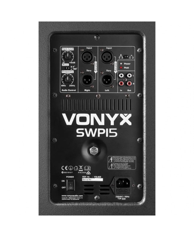 Vonyx SWP15 PA-Sub 15 Active 800W Active Subwoofers