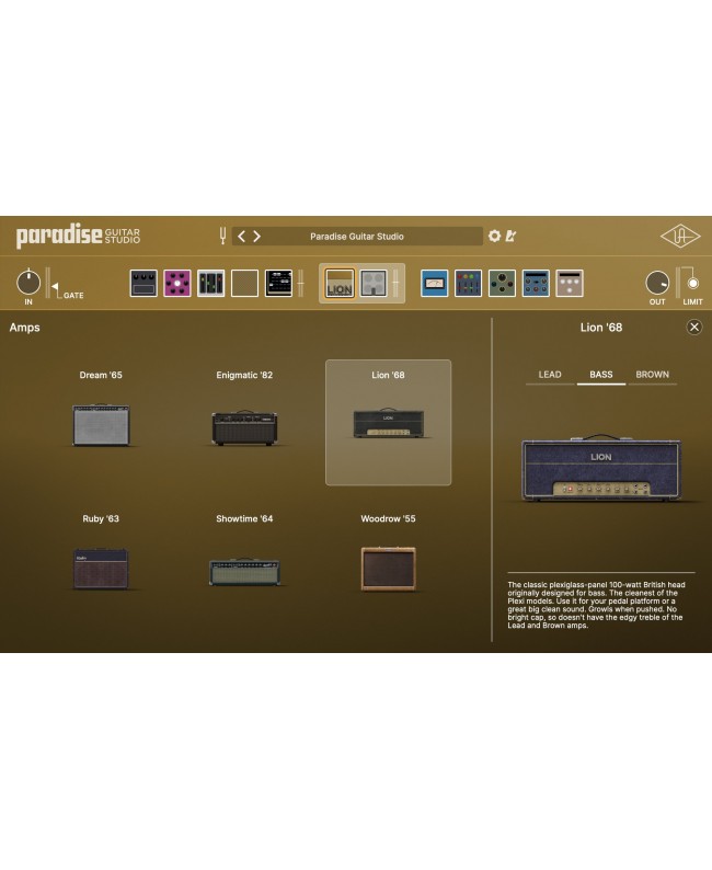 UNIVERSAL AUDIO UAD Paradise Guitar Studio Audio & Effect Plug-Ins