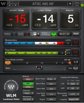 WAVES WLM Plus Loudness Meter Audio- & Effektplugins