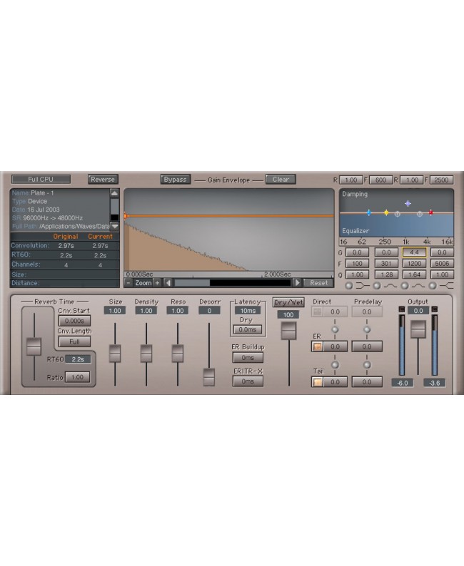 WAVES IR1 Convolution Reverb Audio & Effect Plug-Ins