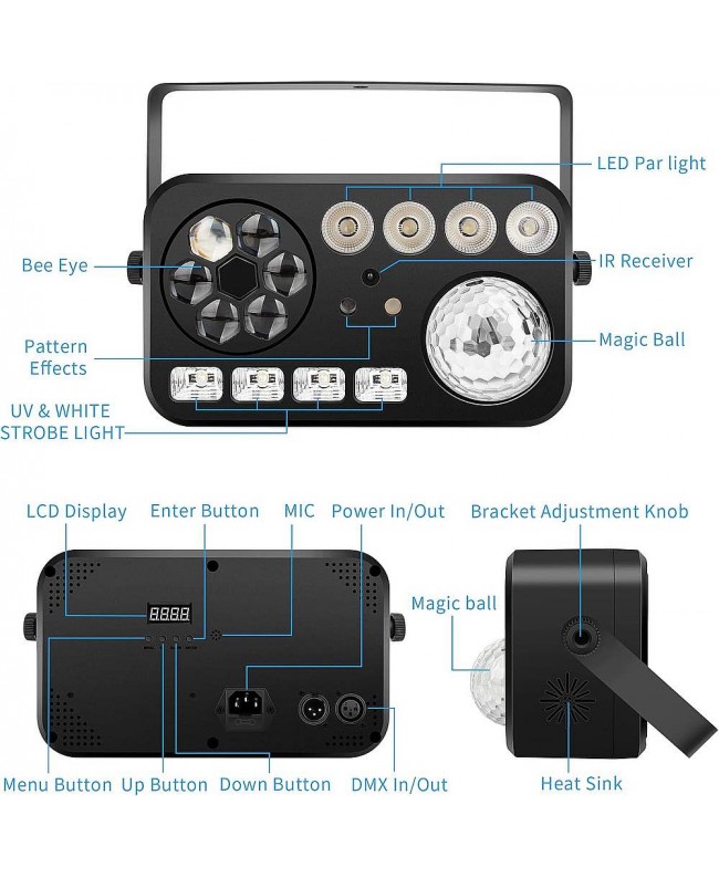 beamZ Shimmer 4 Multi DJ Effect DMX IR Effetti LED