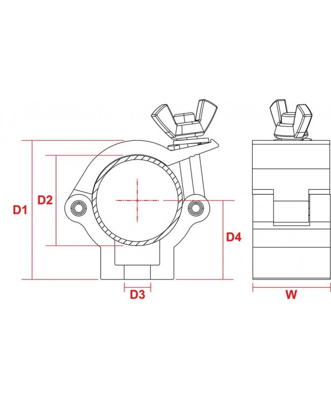 beamZ BC35-75 Half Coupler Sl 75Kg Alum. Haken