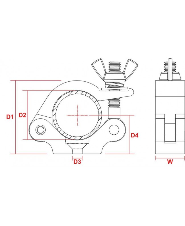 beamZ BC50B-200 Half Coupler Sl 200kg Bl. Clamps
