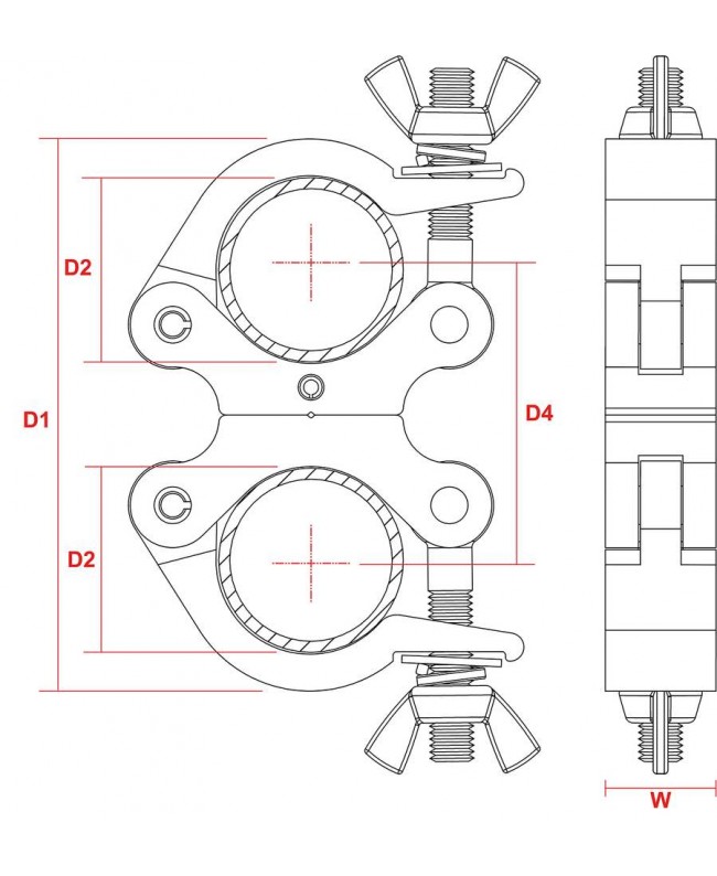 beamZ BC50-200D Swivel Coupler Sl 200kg A Clamps