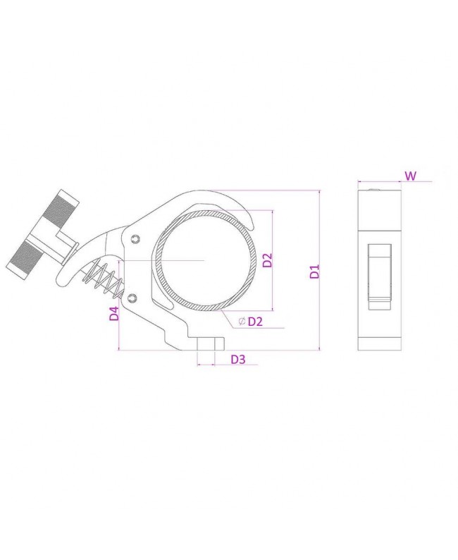 beamZ BSC50B Self Lock Clamp 50kg Black Clamps