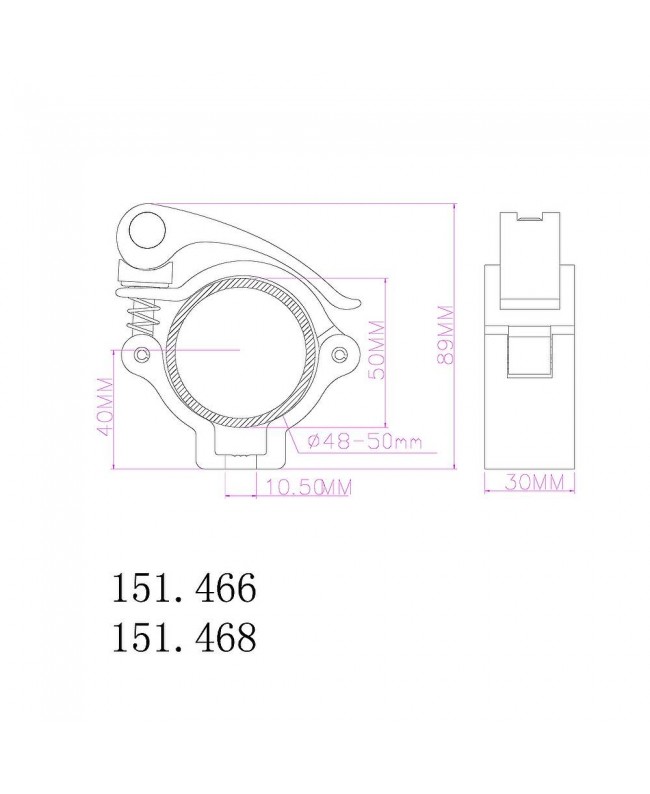 beamZ BC50-50 QuickRel.HalfCopl. 50kg Al. Clamps
