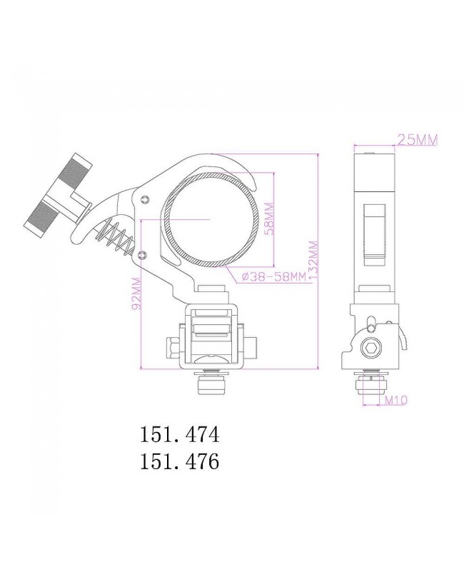beamZ BC50B-150F Fold.QuickTrigg.50kg Bl. Clamps