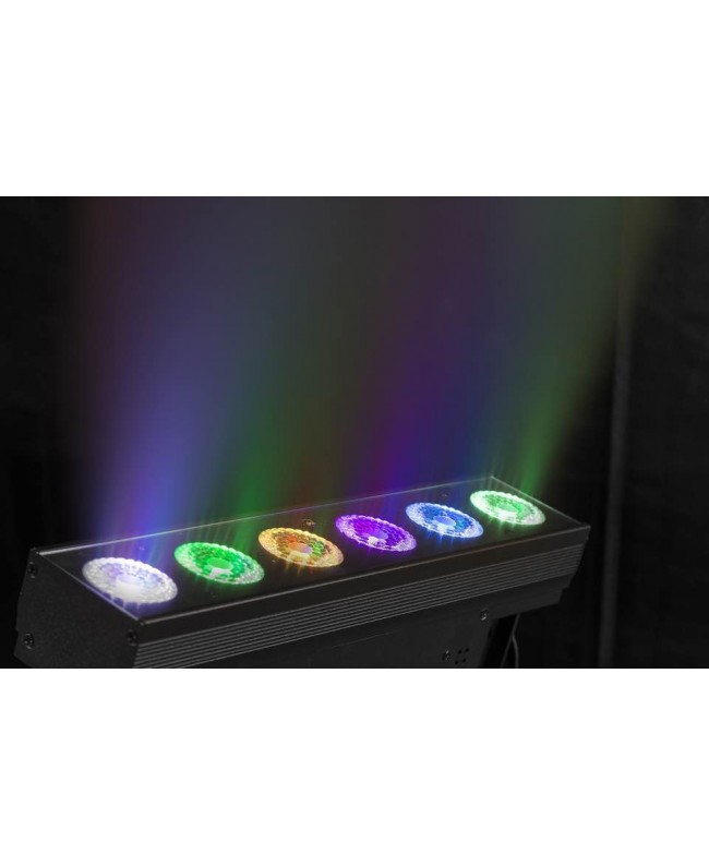 beamZ BBB612 LED Bar 6x12W 6in1 LiBatt. Fari LED a batteria