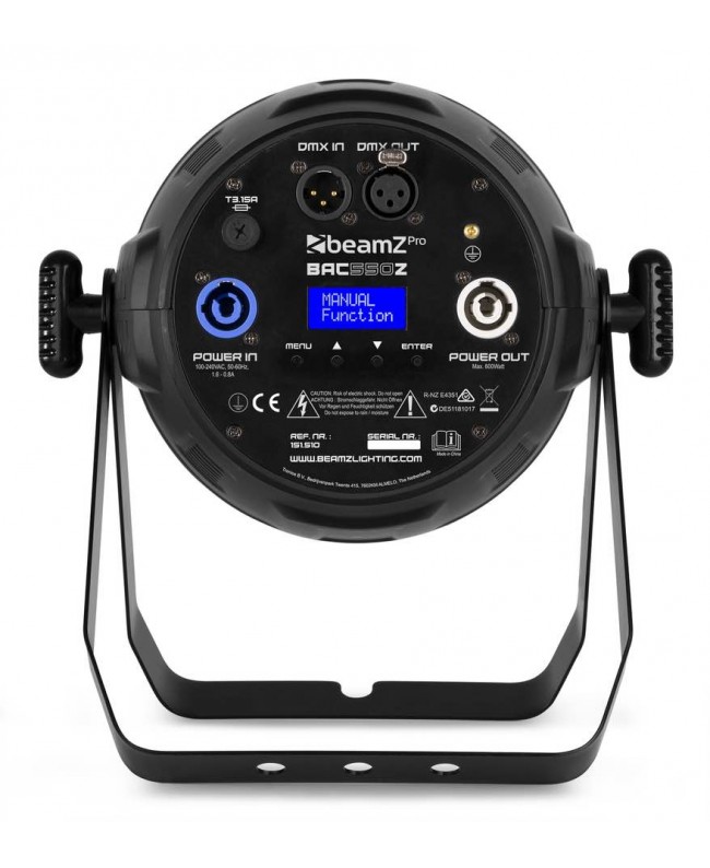 BeamZPro BAC550Z ProPar Alu Zoom 19x15W RGBW LED PAR
