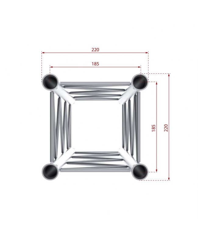 beamZPro P24-C30 DECO Tr.3way 90 corner+ pl Deko-Viereck