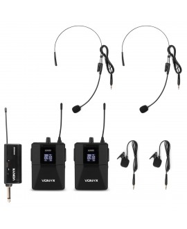 Vonyx WM552B Wirel.BodyPack 2xUHF plug-in Headset Funksysteme