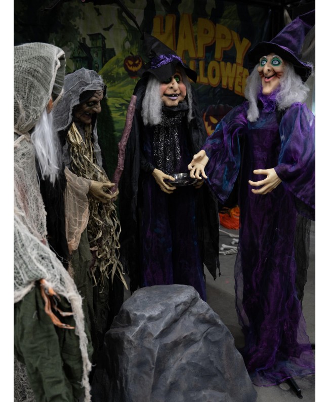 Europalms Halloween Figur Hexe, animiert 175cm Saisonartikel