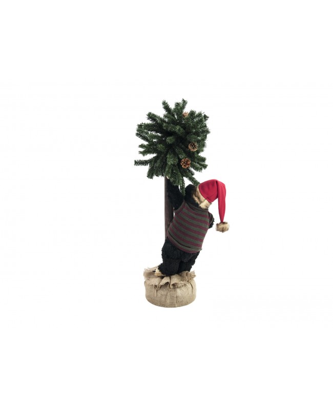 Europalms Christmas Bear, with fir, 105cm