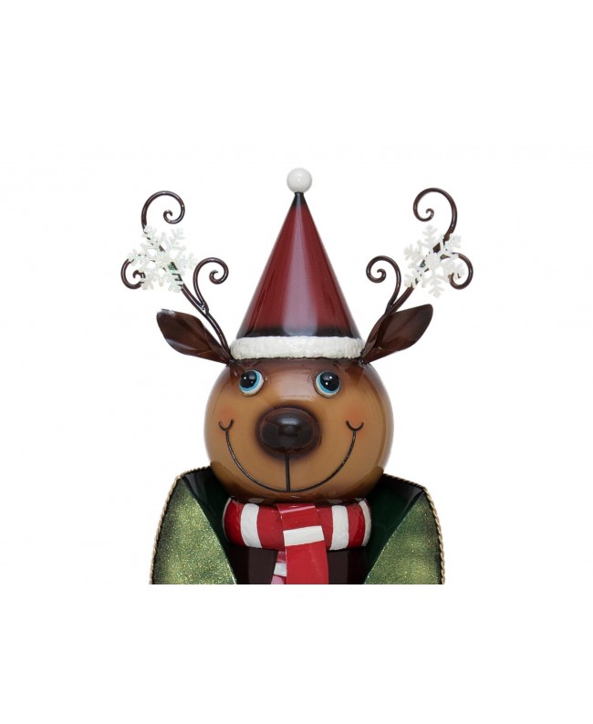 Europalms Reindeer with Coat, Metal, 155cm, green