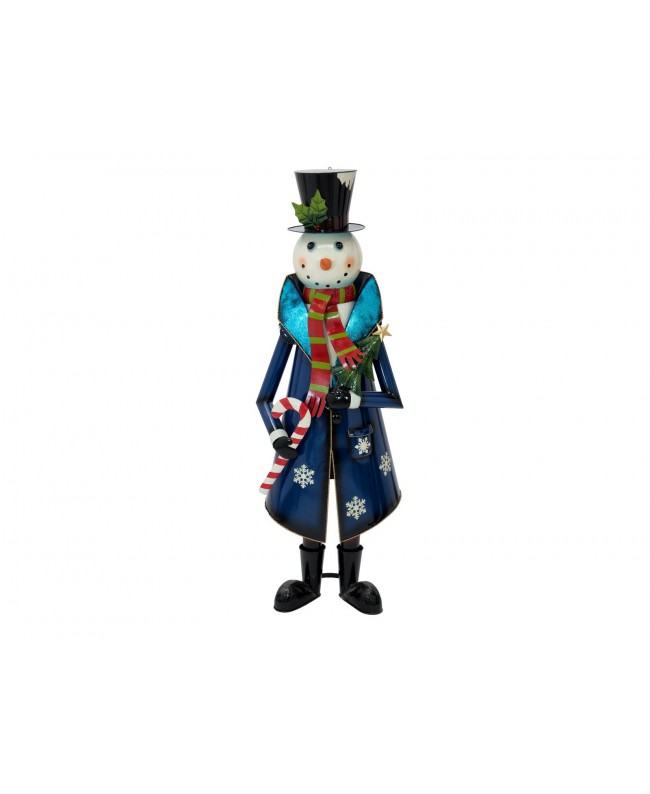 Europalms Snowman with Coat, Metal, 150cm, blue