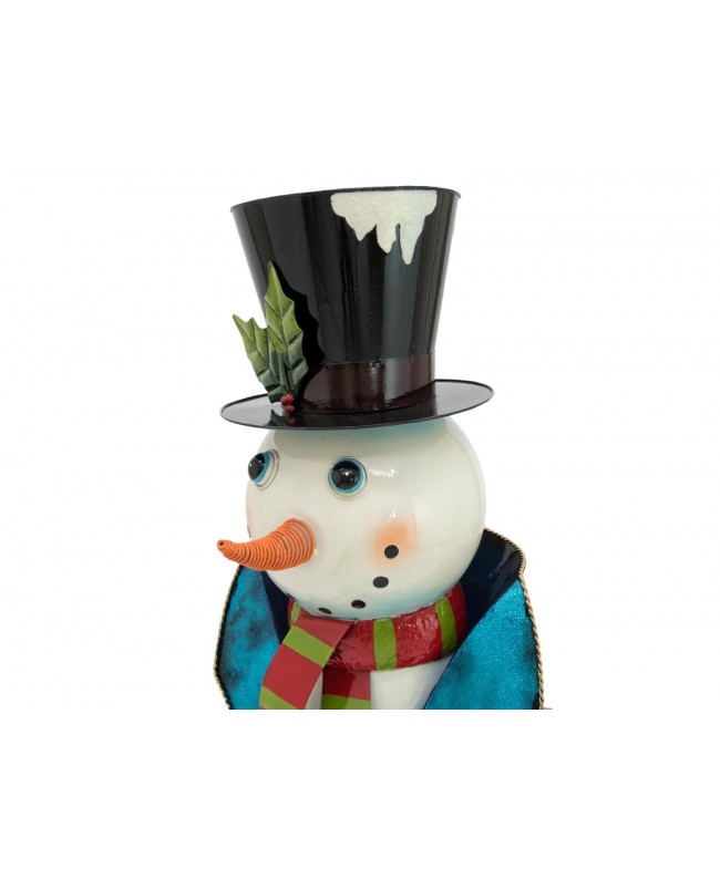 Europalms Snowman with Coat, Metal, 150cm, blue