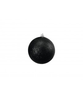 Europalms Dekokugel 10cm, schwarz, glitzer 4x