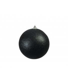 Europalms Palla Deco 20 cm, nera, glitterata