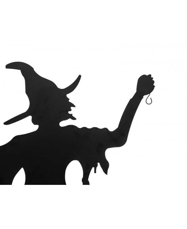Europalms Silhouette Metal Witch with Broom, 150cm