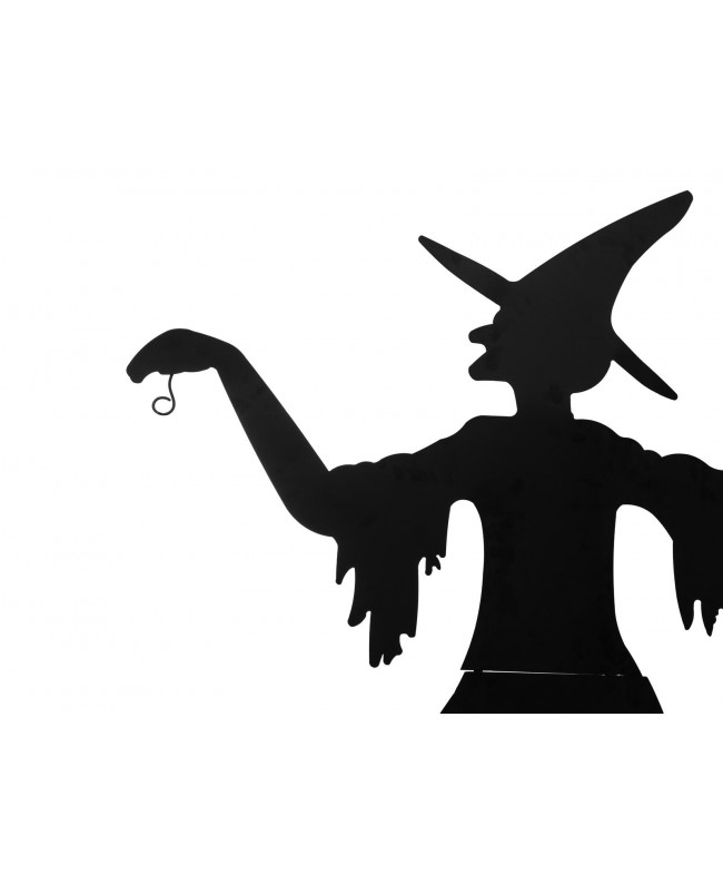 Europalms Silhouette Metal Witch with Broom, 140cm