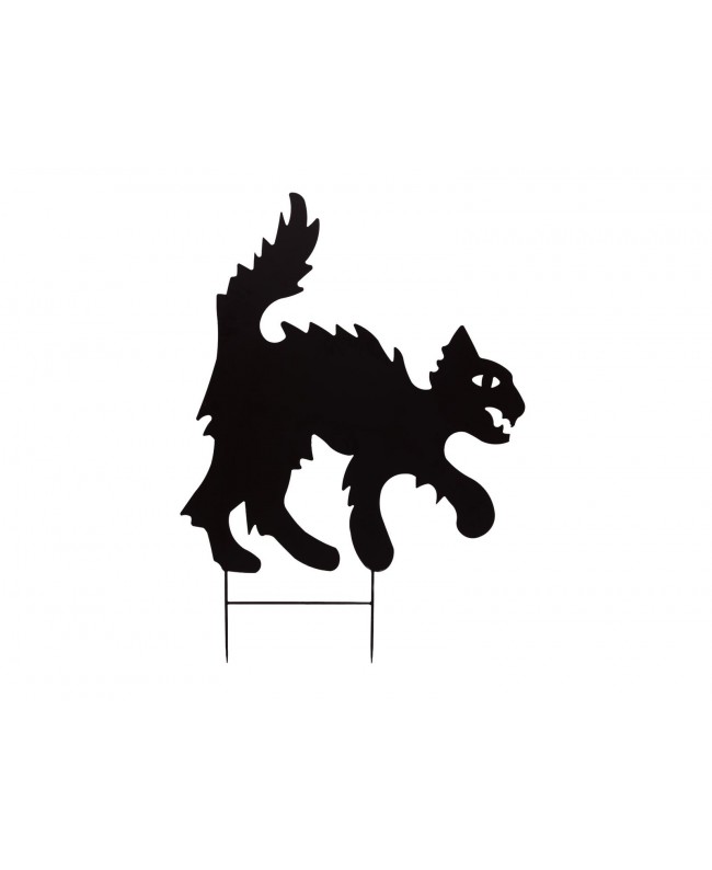 Europalms Silhouette Metal Cat, 53cm