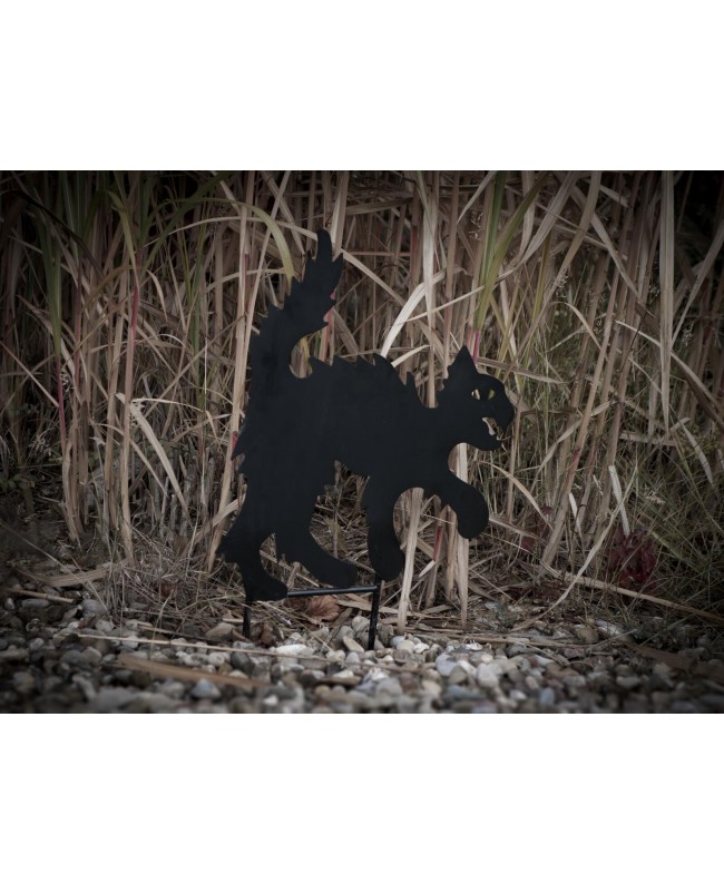 Europalms Silhouette Metal Cat, 53cm