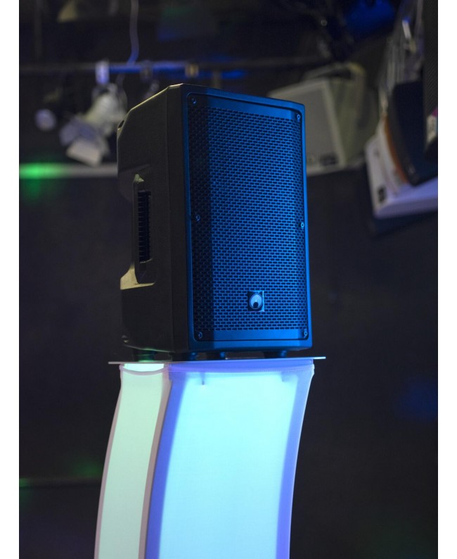 Eurolite 2x Cavalletto per palcoscenico 150cm curvo con copertura e borsa, bianco