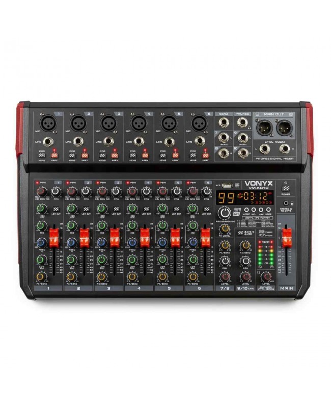 Vonyx VM-KG10 MusMix 10ch/BT/DSP/USB Rec Mixer analogici