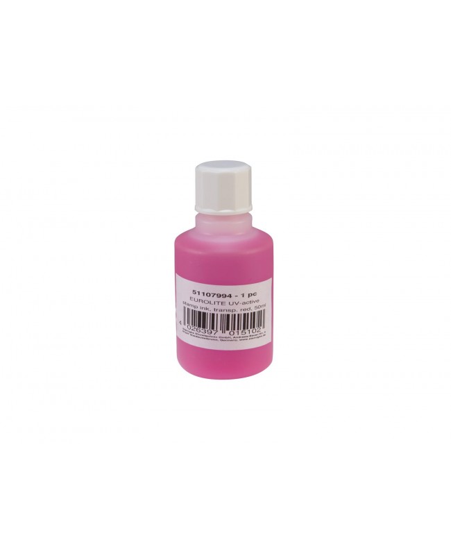 Eurolite Inchiostro per timbri UV-attivo, rosso trasparente, 50ml