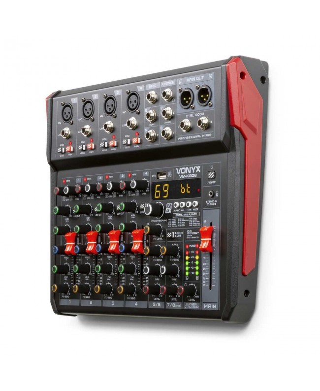 Vonyx VM-KG08 MusMix 8ch/BT/DSP/USB Rec Analog Mixer
