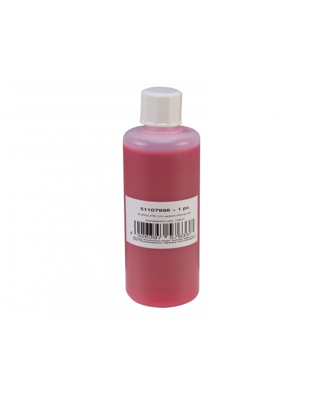 Eurolite UV-active Stamp Ink, transparent red, 100ml