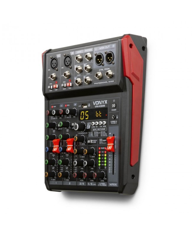 Vonyx VM-KG06 MusMix 6ch/BT/DSP/USB Rec Analog Mixer