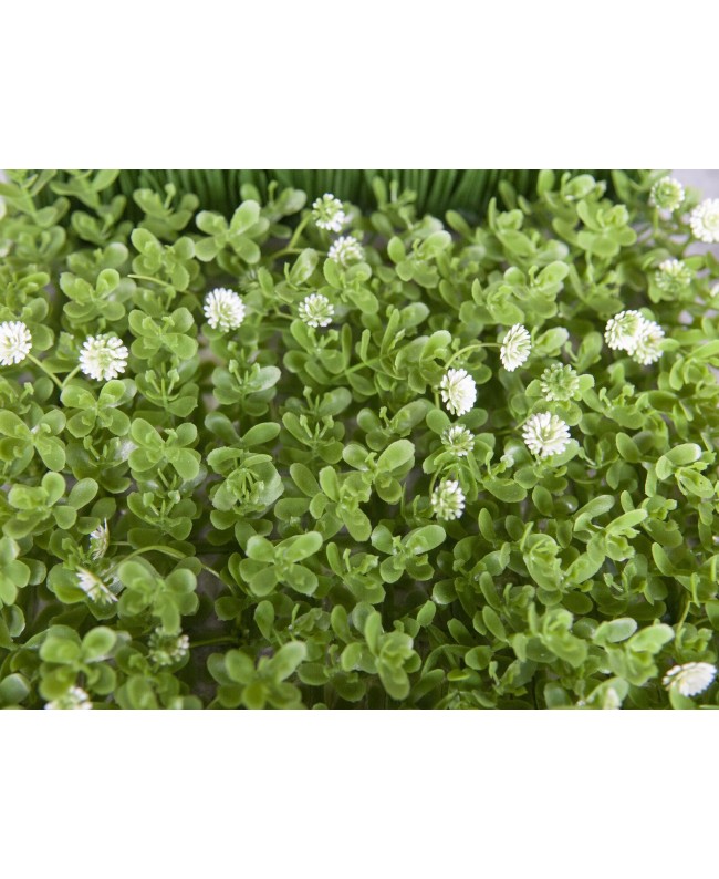 Europalms Grass mat, artificial, green-white, 25x25cm