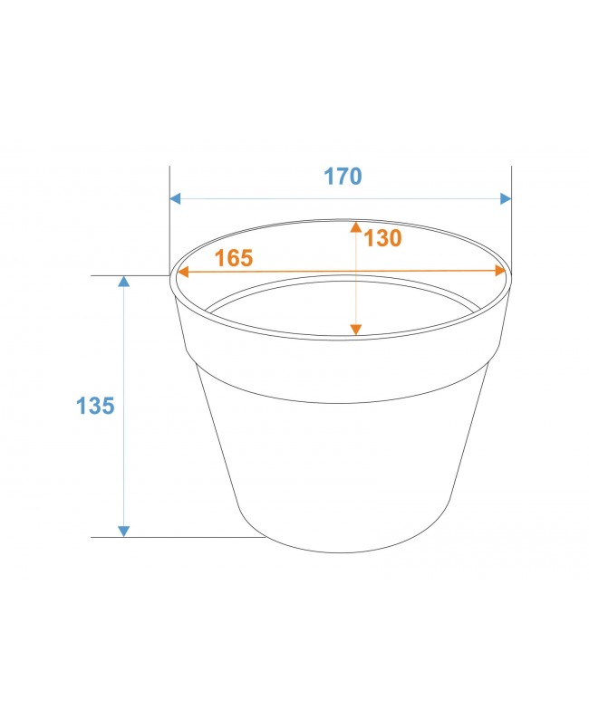 Europalms Übertopf aus Kunststoff, rot, 17cm