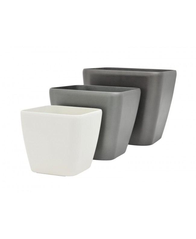 Europalms Deco pot LUNA-33, rectangular, silver