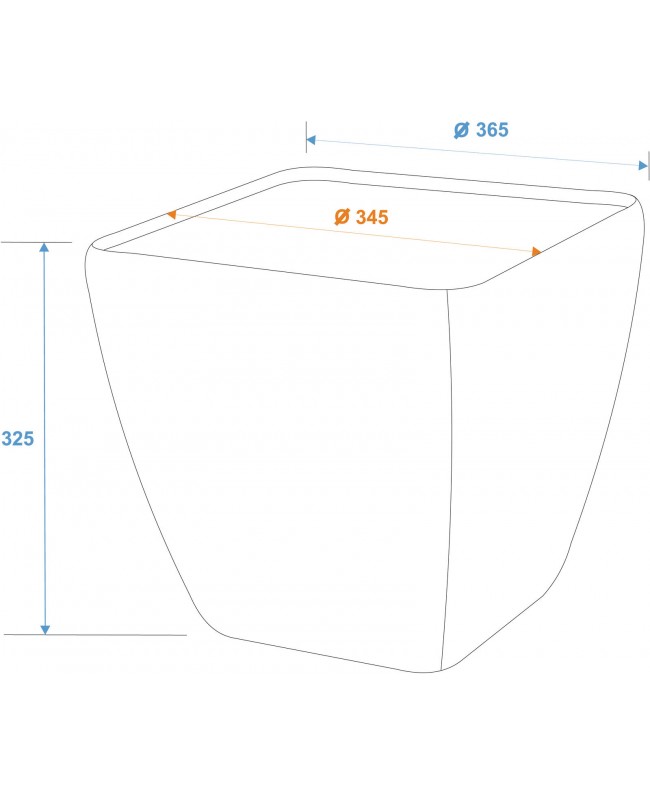Europalms Vaso Deco LUNA-33, rettangolare, argento