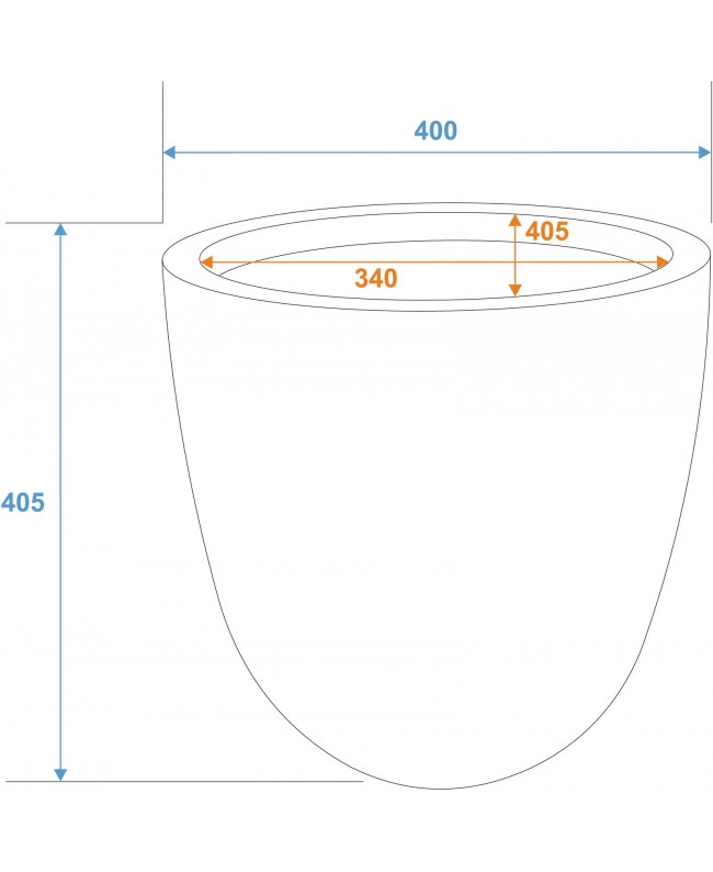 Europalms Cachepot Terracotta-optics 40x40cm