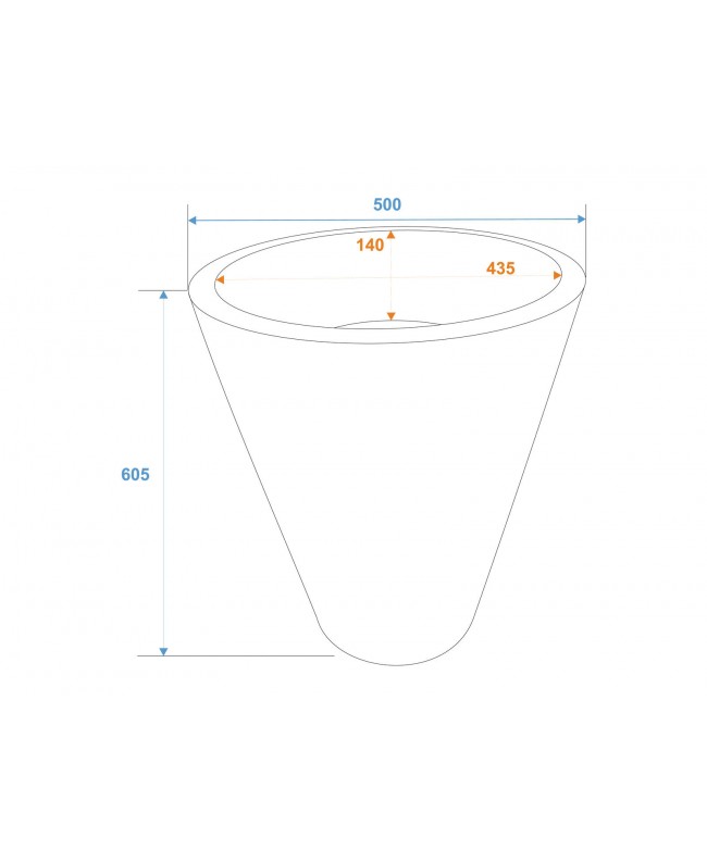Europalms Fiberglastopf, grün, 44x61cm