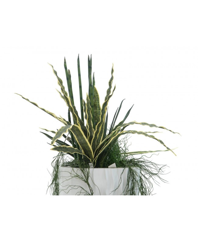 Europalms Designübertopf LAMELLA-140, weiß