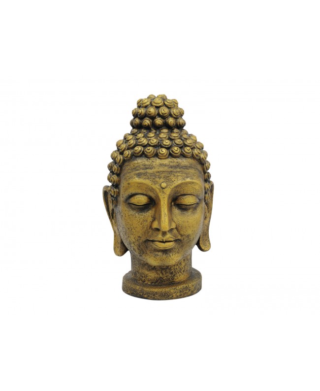 Europalms Head of Buddha, antique-gold, 75cm