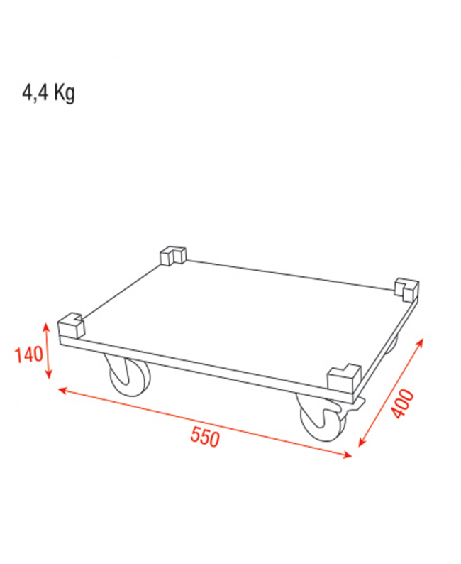 SHOWGEAR Wheel Board for Stack Case Value Line Pannello con ruote per baule impilabile H