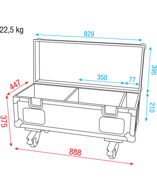 SHOWTEC Case for 8x FX Shot and 4x Base Plate 3 compartments
