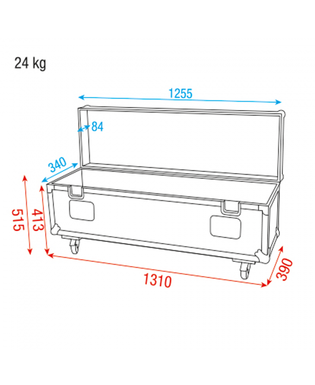 SHOWGEAR Stack Case 6 With protective carpet and swivel castors with break