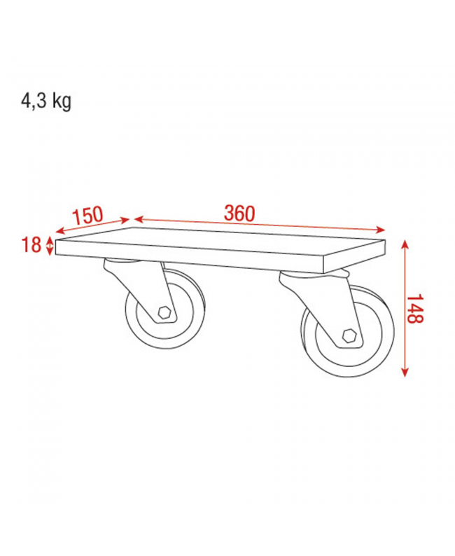 SHOWGEAR Wheel Set for Stack Cases Per i casi di impilamento