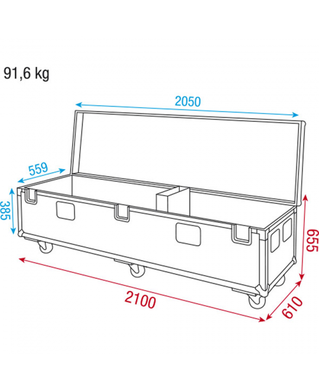 WENTEX Case per Pipe and Drape con basi da 45 cm