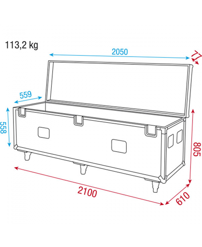 WENTEX Rohr- und Seilkoffer 60 cm Basis Für bis zu 21 m Breite