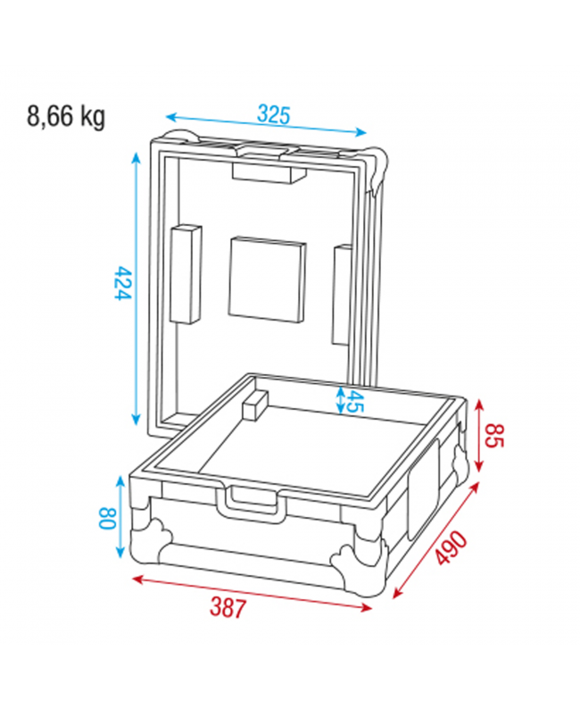 SHOWGEAR Case for Pioneer/Technics mixer Baule per mixer Pioneer/Technics Custodie per giradischi