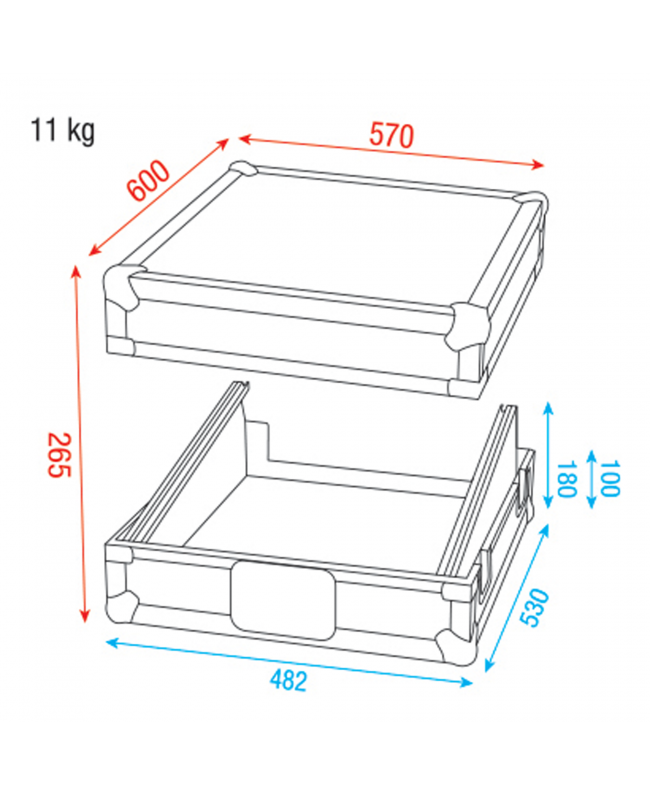 SHOWGEAR 19 Live Mixer Case 12U - slanted